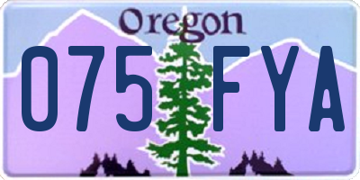 OR license plate 075FYA