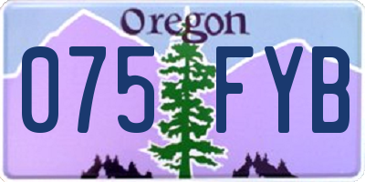 OR license plate 075FYB