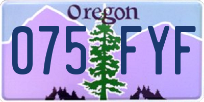 OR license plate 075FYF