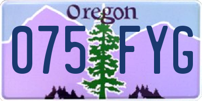 OR license plate 075FYG