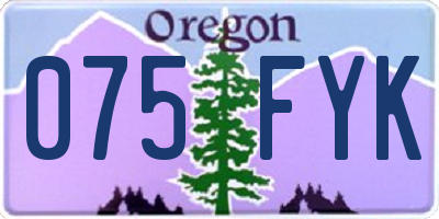 OR license plate 075FYK