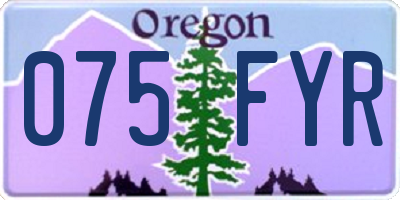 OR license plate 075FYR