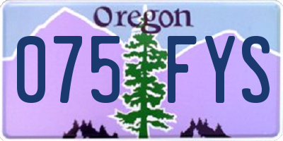 OR license plate 075FYS