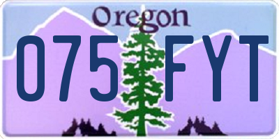 OR license plate 075FYT