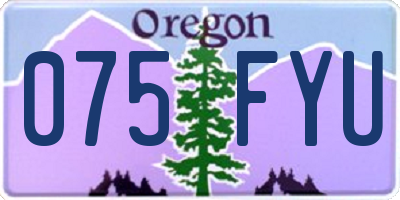 OR license plate 075FYU