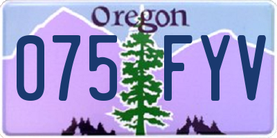 OR license plate 075FYV