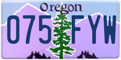 OR license plate 075FYW