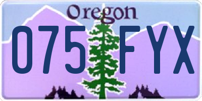 OR license plate 075FYX