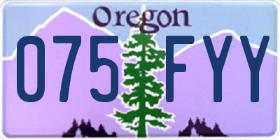 OR license plate 075FYY