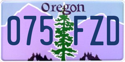 OR license plate 075FZD