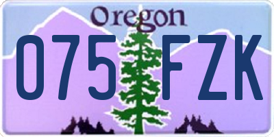 OR license plate 075FZK