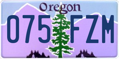 OR license plate 075FZM