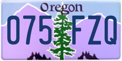 OR license plate 075FZQ