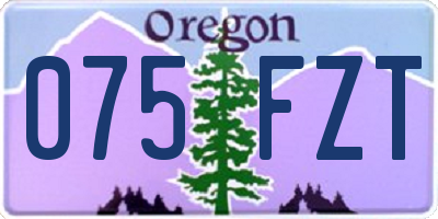 OR license plate 075FZT