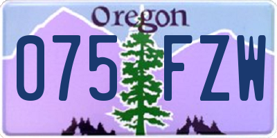 OR license plate 075FZW