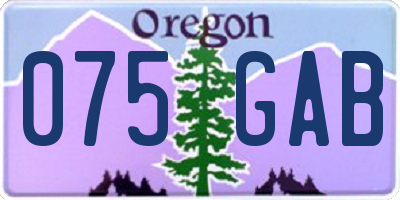 OR license plate 075GAB