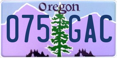 OR license plate 075GAC