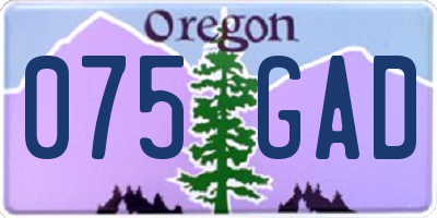 OR license plate 075GAD