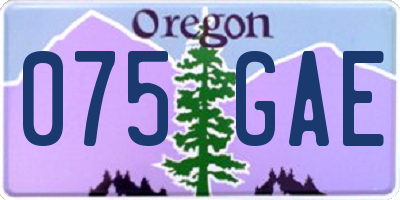 OR license plate 075GAE