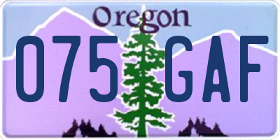 OR license plate 075GAF