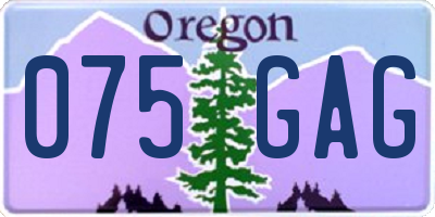 OR license plate 075GAG