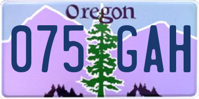 OR license plate 075GAH