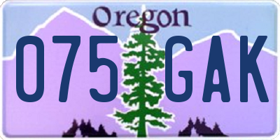 OR license plate 075GAK