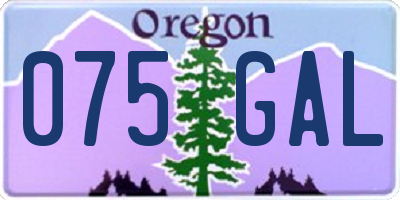OR license plate 075GAL