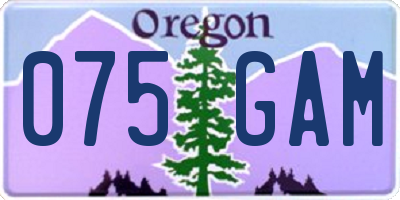 OR license plate 075GAM