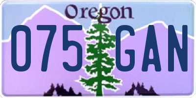 OR license plate 075GAN