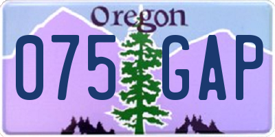 OR license plate 075GAP