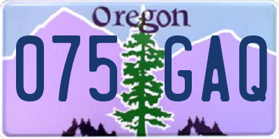 OR license plate 075GAQ