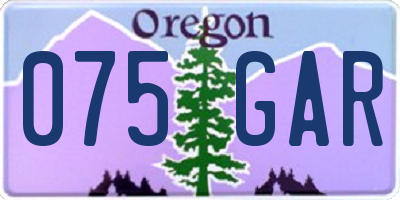 OR license plate 075GAR