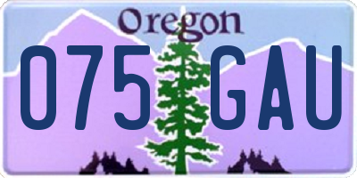 OR license plate 075GAU