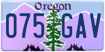 OR license plate 075GAV