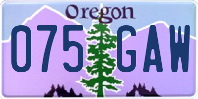 OR license plate 075GAW