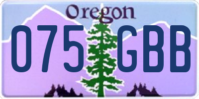 OR license plate 075GBB
