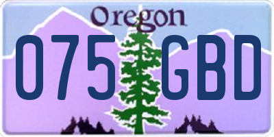 OR license plate 075GBD