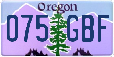 OR license plate 075GBF
