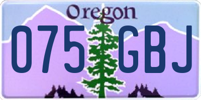OR license plate 075GBJ