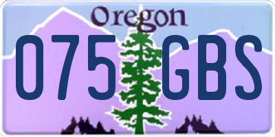 OR license plate 075GBS