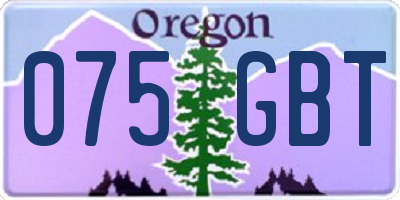 OR license plate 075GBT