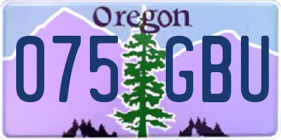 OR license plate 075GBU