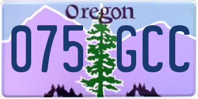 OR license plate 075GCC