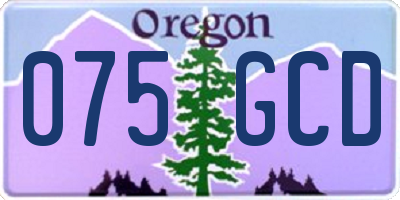OR license plate 075GCD