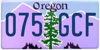 OR license plate 075GCF