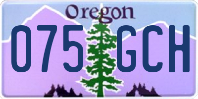 OR license plate 075GCH