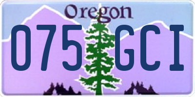 OR license plate 075GCI