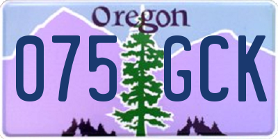 OR license plate 075GCK