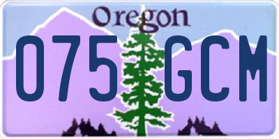 OR license plate 075GCM
